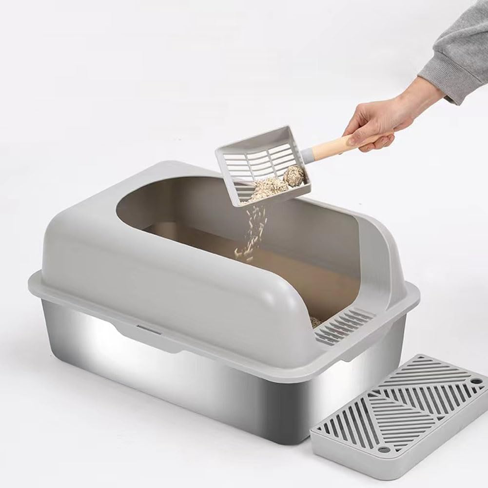 stainless steel litter box with lid